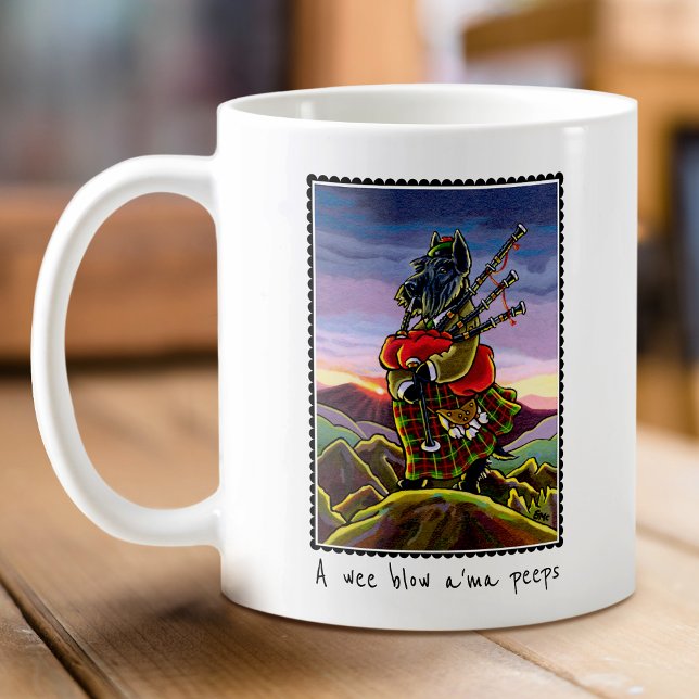 Custom Scottish Terrier Bagpipe Coffee Tasse (Von Creator hochgeladen)