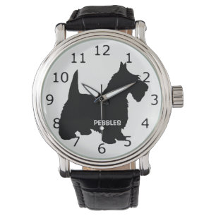 CUSTOM Scottish Terrier Dog Silhouette Armbanduhr