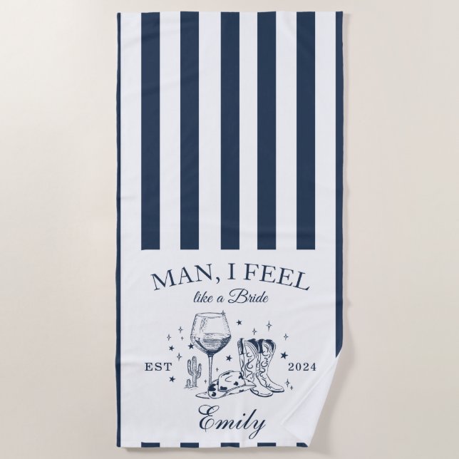 Custom Scottsdale Bachelorette Modern Beach Handtu Strandtuch (Vorderseite)