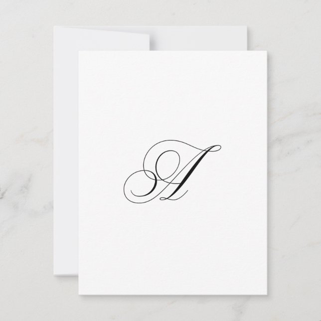 Custom Script Monogram "A" Mitteilungskarte (Vorderseite)