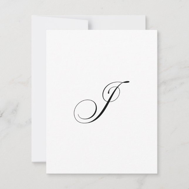 Custom Script Monogram "J" Mitteilungskarte (Vorderseite)