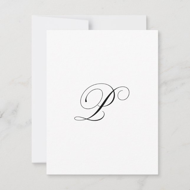 Custom Script Monogram "P" Mitteilungskarte (Vorderseite)
