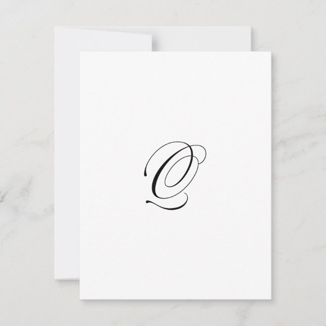 Custom Script Monogram "Q" Mitteilungskarte (Vorderseite)