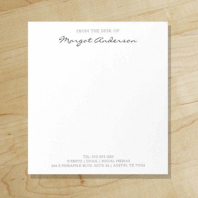 Custom Script Typografy | Vom Schreibtisch Notizblock ("Everyday is abundantly beautiful." 
Sincerely Best Wishes from Lucky Design World)