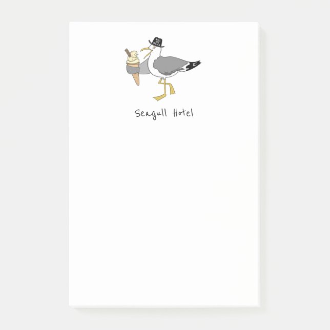 Custom Seagull Illustration Holiday Hotel/Rental Post-it Klebezettel (Vorderseite)