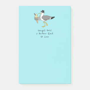 Custom Seagull Illustration Holiday Hotel/Rental Post-it Klebezettel