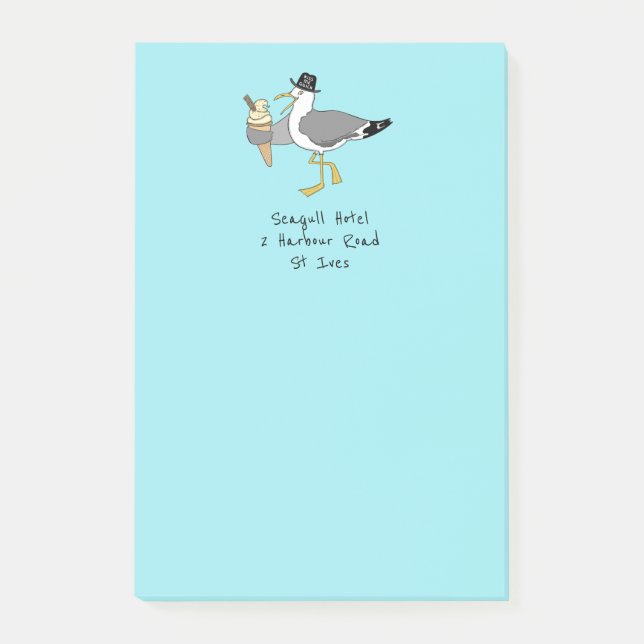 Custom Seagull Illustration Holiday Hotel/Rental Post-it Klebezettel (Vorderseite)