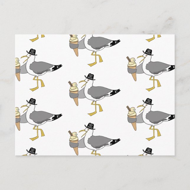 Custom Seagull Illustration Holiday Hotel/Rental Postkarte (Vorderseite)