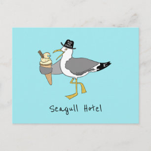 Custom Seagull Illustration Holiday Hotel/Rental Postkarte