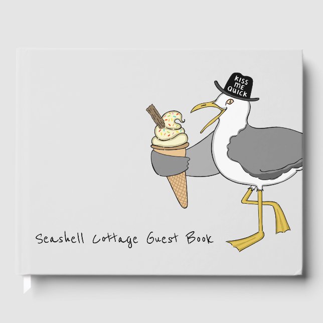 Custom Seagull Illustration Holiday Zuhause Gästebuch (Vorderseite)