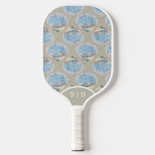 Custom Seashells Beige Pickleball Schläger (Vorderseite)
