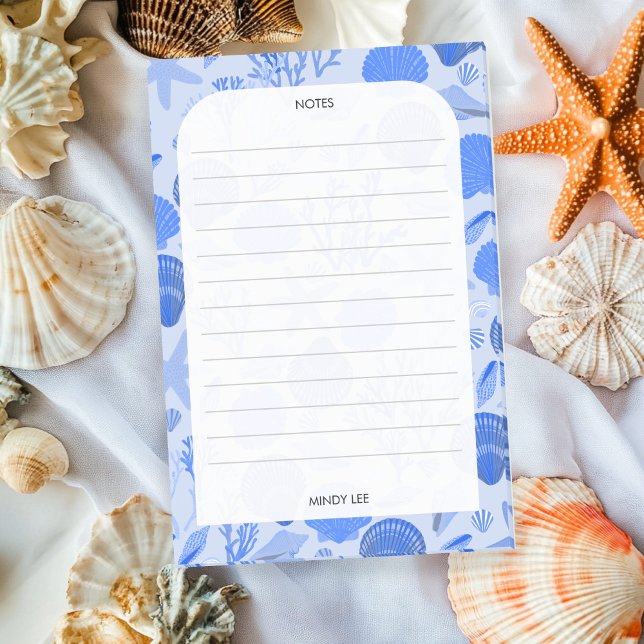 CUSTOM Seashells Border Sea Lebensmittelgeschäft Post-it Klebezettel (CUSTOM Seashells Border Sea Grocery Shopping List Post-it Notes
)