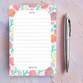 CUSTOM Seashells Border Sea Lebensmittelgeschäft z Post-it Klebezettel