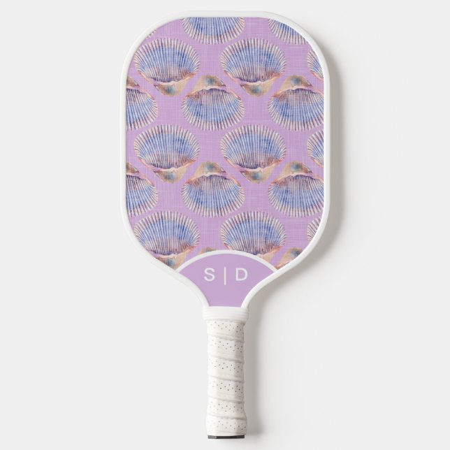 Custom Seashells Lila Pickleball Schläger (Vorderseite)