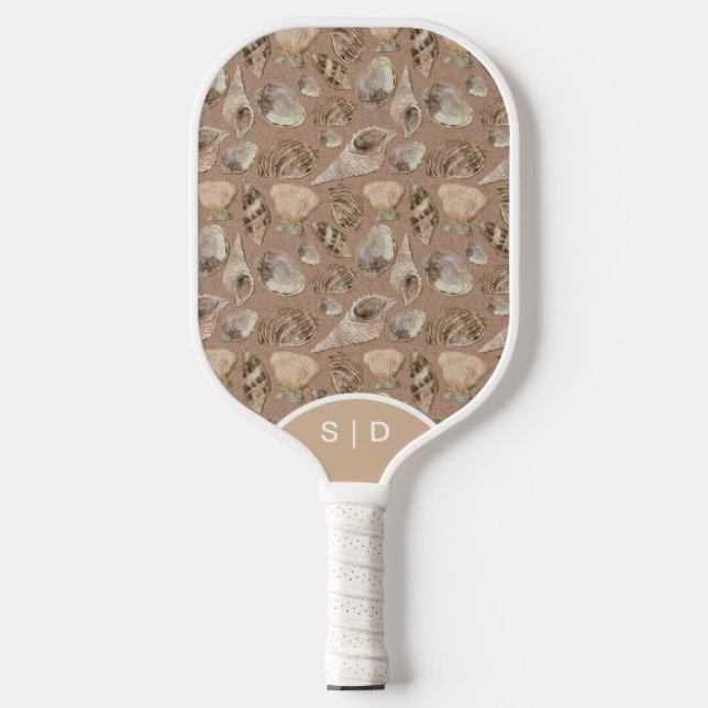 Custom Seashells Warme Ocean Sands Pickleball Schläger (Vorderseite)