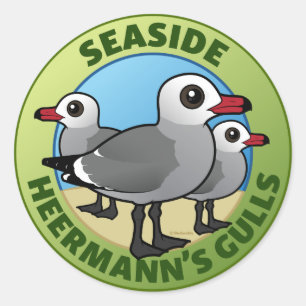 CUSTOM Seaside Heermanns Gulls Runder Aufkleber