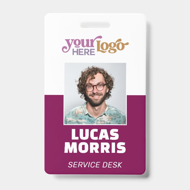 Custom Security Badge Employee/Event ID with Photo Ausweis (Vorderseite)