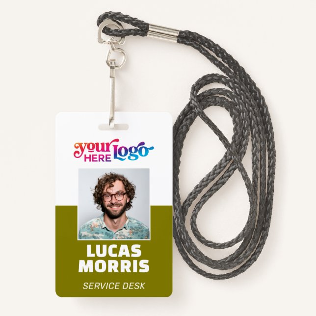 Custom Security Badge Employee/Event ID with Photo Ausweis (Vorderseite mit Schlüsselband)