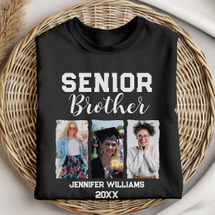Custom Senior Brother Abschluss Foto & Name T-Shirt