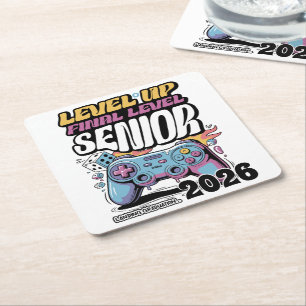 Custom Senior Class of 2026, Funny Gamer Graduate Rechteckiger Pappuntersetzer