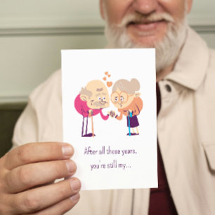 Custom Senior Couple Anniversary Funny Valentine Karte