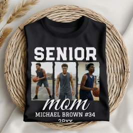 Custom Senior Mom Graduation Photo & Name T-Shirt
