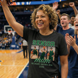 Custom Senior Mom Graduation Photo & Name T-Shirt