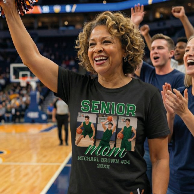 Custom Senior Mom Graduation Photo & Name T-Shirt (Von Creator hochgeladen)