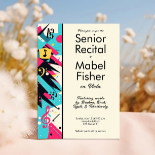 Custom Senior Music Erwägungsgrund 80er Inspiriert Einladung