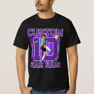 Custom senior soccer player, team name & number  T-Shirt
