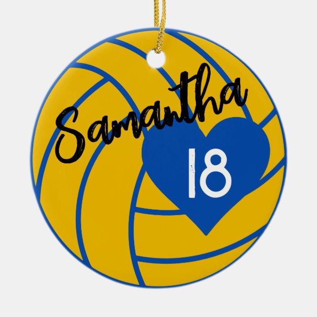 Custom Senior Volleyball Player Number Class of  Keramik Ornament (Vorne)