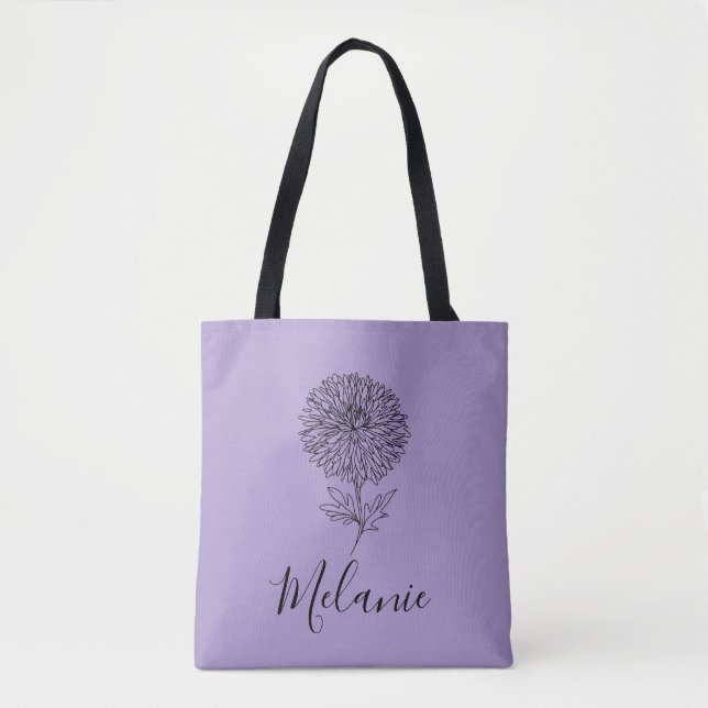 Custom September Aster Birth Blume Geschenk für di (Vorderseite)