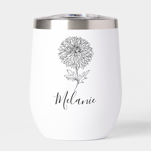 Custom September Aster Birth Blume Geschenk für di (Vorderseite)