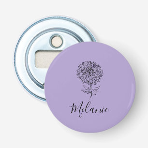 Custom September Aster Birth Blume Geschenk für di Flaschenöffner