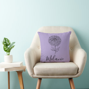 Custom September Aster Birth Blume Geschenk für di Kissen