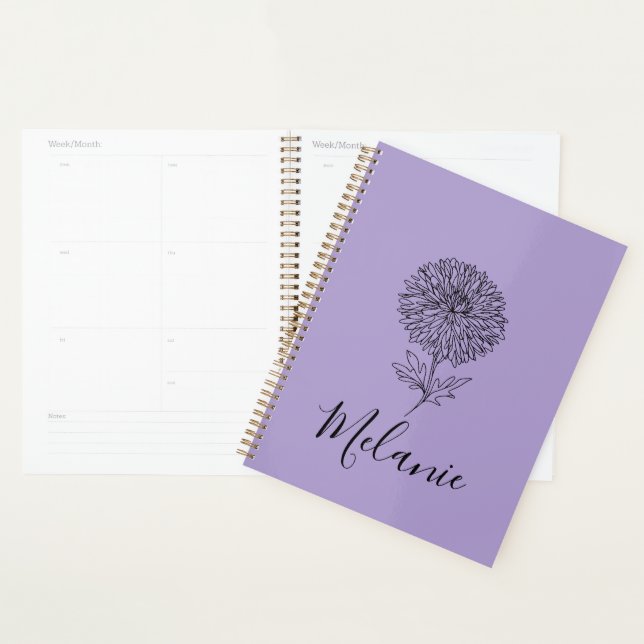 Custom September Aster Birth Blume Geschenk für di Planer (Anzeige)