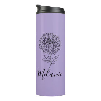 Custom September Aster Birth Blume Geschenk für di Thermosbecher
