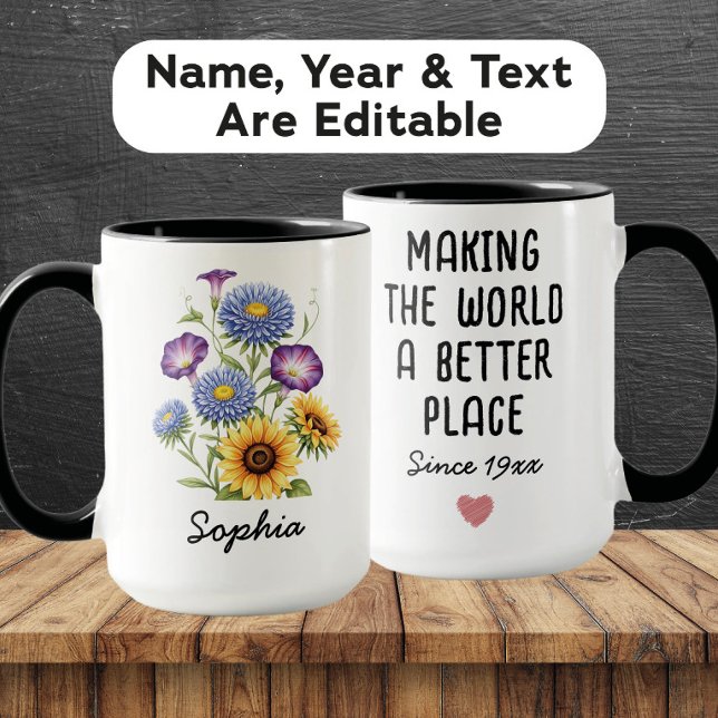Custom September Birth Flower - Personalized Name Tasse (Von Creator hochgeladen)