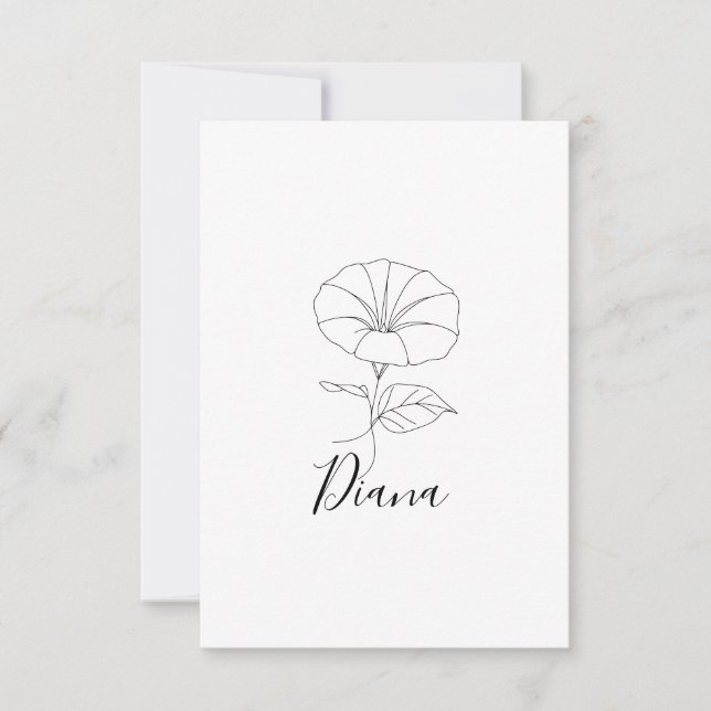 Custom September Morning Glory Birth Blume Geschen Dankeskarte (Vorderseite)