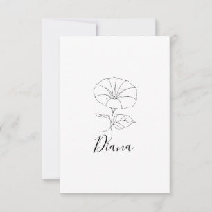 Custom September Morning Glory Birth Blume Geschen Dankeskarte