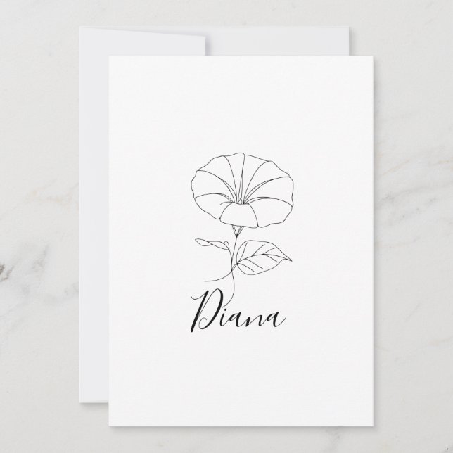 Custom September Morning Glory Birth Blume Geschen Einladung (Vorderseite)