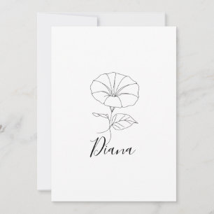 Custom September Morning Glory Birth Blume Geschen Einladung