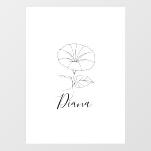 Custom September Morning Glory Birth Blume Geschen Fensteraufkleber