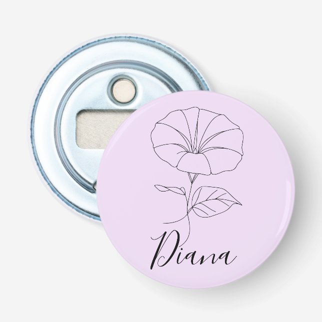 Custom September Morning Glory Birth Blume Geschen Flaschenöffner (Vorderseite)