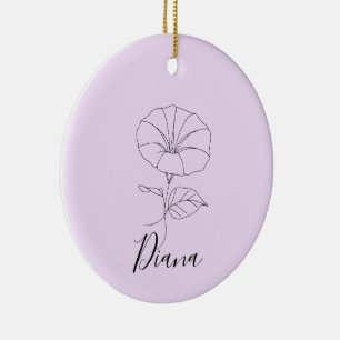 Custom September Morning Glory Birth Blume Geschen Keramik Ornament