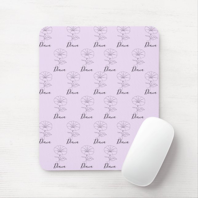 Custom September Morning Glory Birth Blume Geschen Mousepad (Mit Mouse)