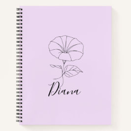 Custom September Morning Glory Birth Blume Geschen Notizbuch