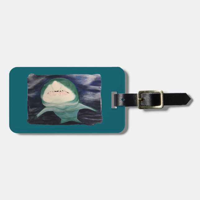 Custom Shark Luggage Tags Gepäckanhänger (Vorderseite horizontal)