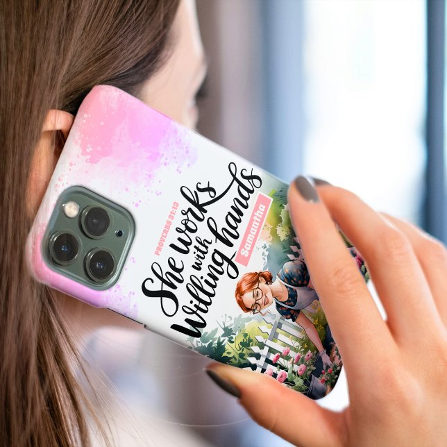 Custom She Works mit Willing Hands Christlich Case-Mate iPhone Hülle (Von Creator hochgeladen)