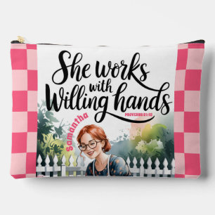 Custom She Works mit Willing Hands Christlich Zubehörtasche